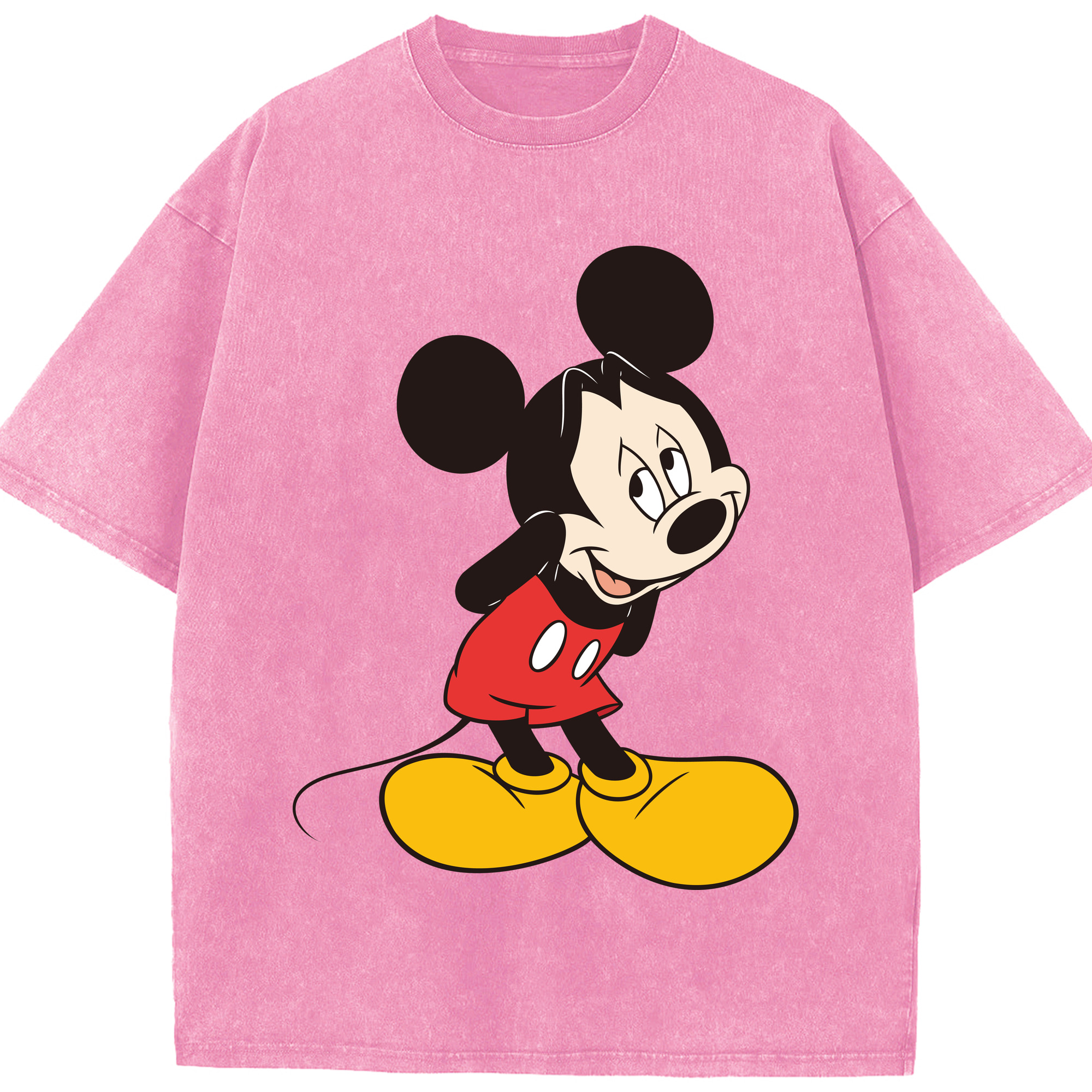 （画像用） ミッキーマウス Mickey Mouse 綿100% ヴィンテージ風 半袖Tシャツ（フロントプリント）